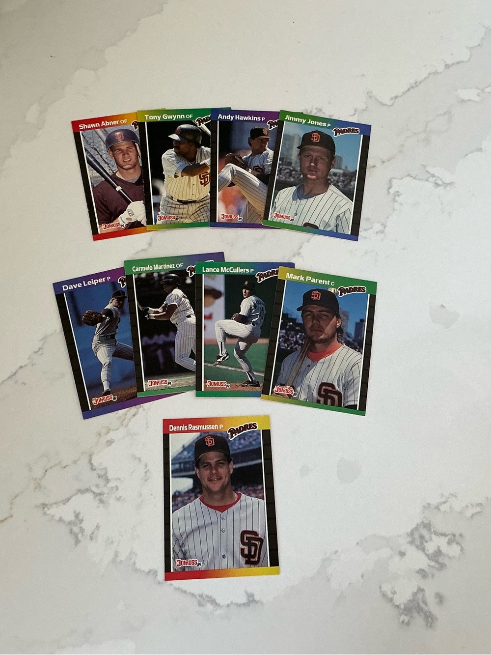 Baseball Trading Cards, 89 Donruss San Diego Padres Lot of 9